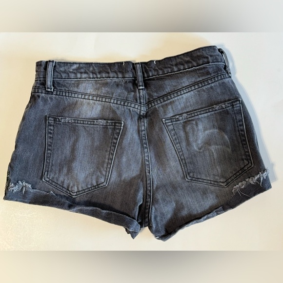 Free People x Sandrine Rose High Waist Flamingo Pocket Raw Hem Shorts Size 27 - Picture 3 of 13